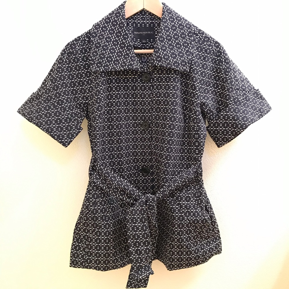 BR Factory Blue Textured Belted Kimono